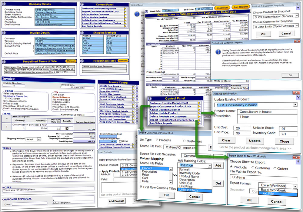 Customer Invoice Template Screenshot
