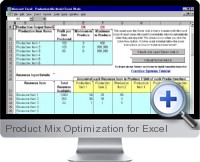 Product Mix Optimization screenshot